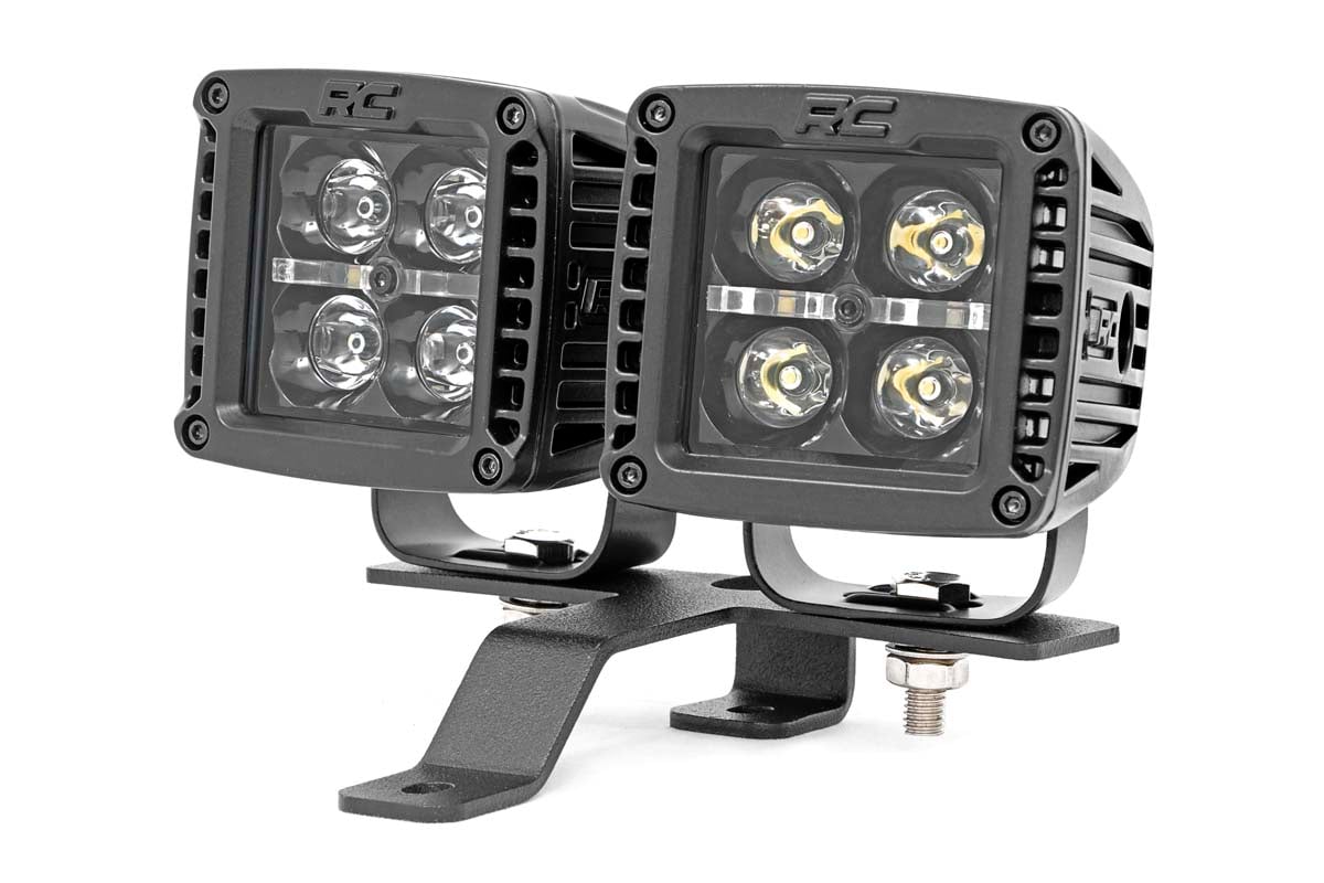 LED Light Kit | Quad | Cowl Mount | 2" Black | White DRL | Jeep Gladiator JT/Wrangler JL (18-26)