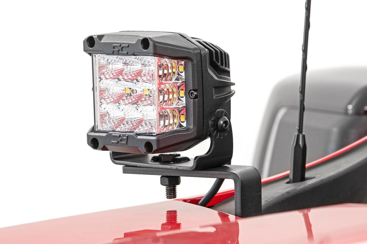 LED Light Kit | Ditch Mount | 2" Black Pair | Flood | Chevy Silverado 1500 (19-26)