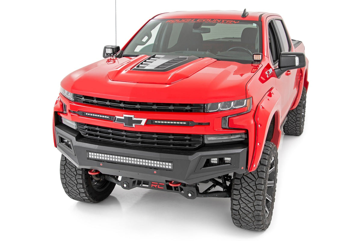 LED Light Kit | Ditch Mount | 2" Black Pair | Amber DRL | Chevy Silverado 1500 (19-26)