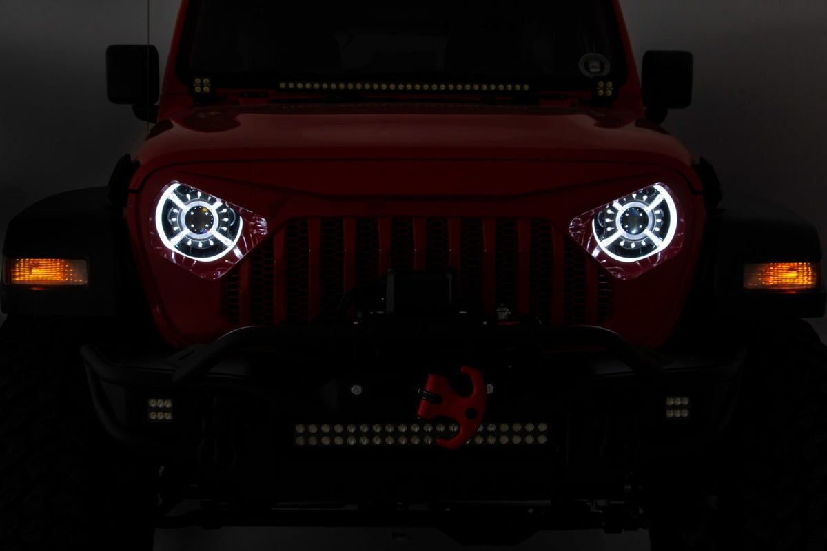 9 Inch DRL Halo LED Headlights | DOT Approved | Jeep Gladiator JT/Wrangler JL (18-26)